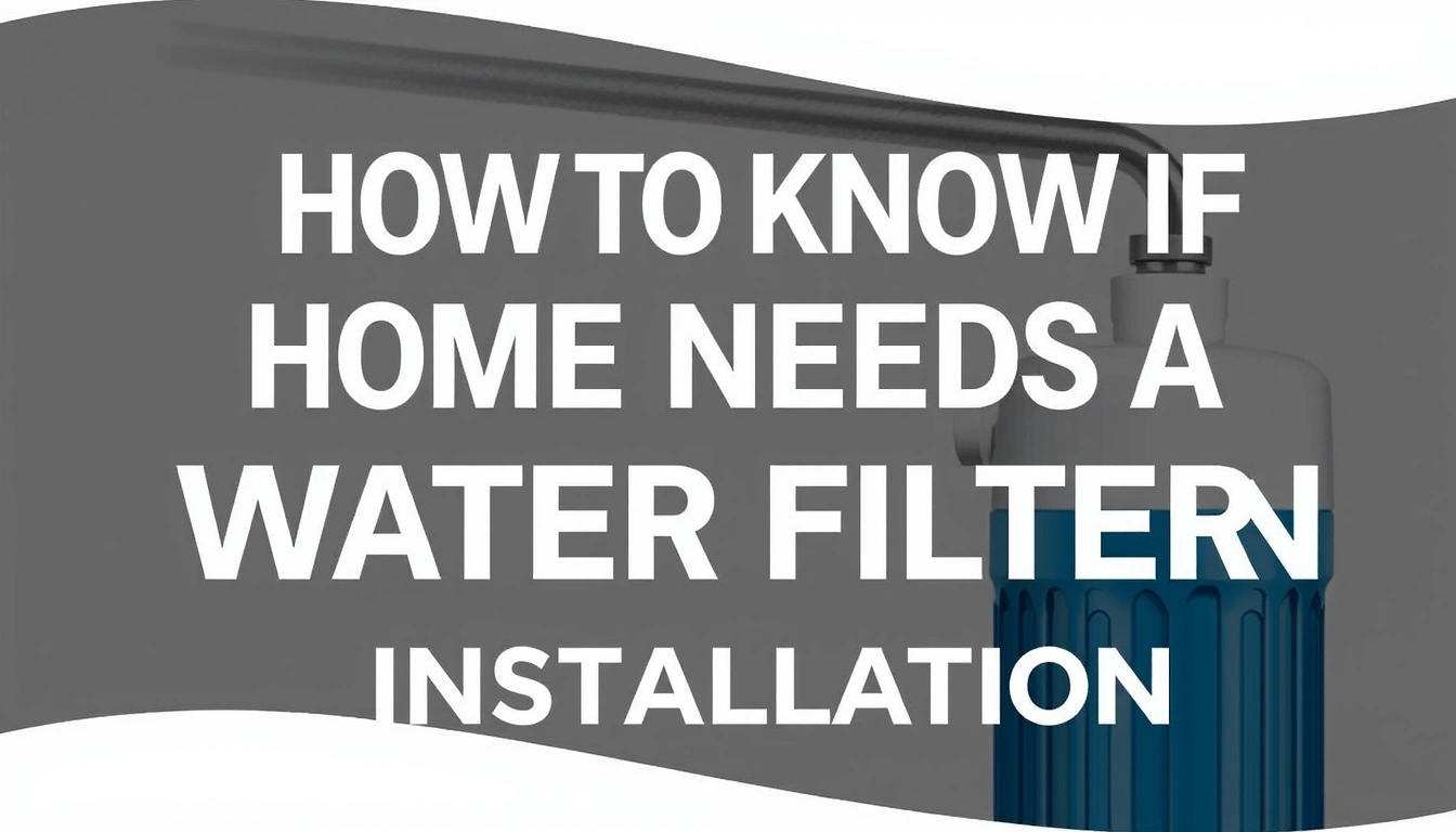 How to Know If Your Home Needs a Water Filter Installation