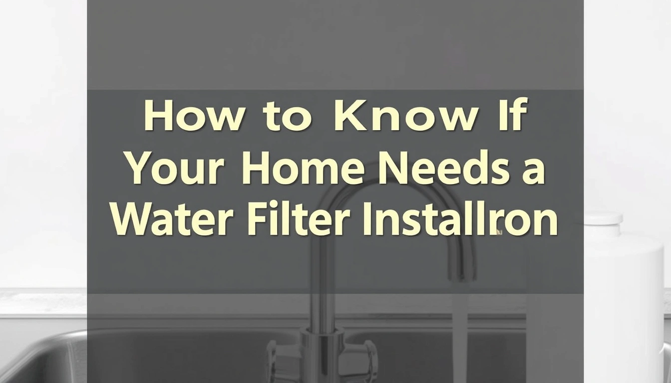 How to Know If Your Home Needs a Water Filter Installation