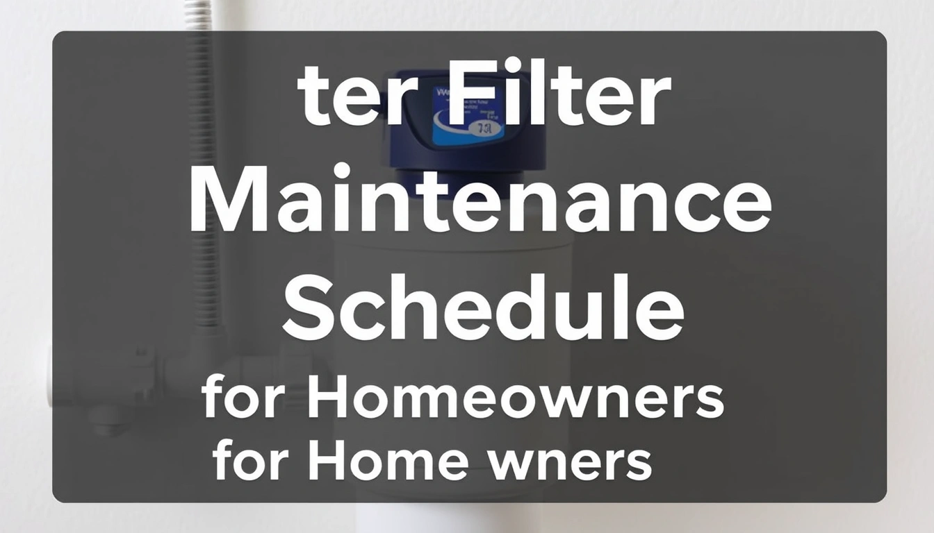 Water Filter Maintenance Schedule for Homeowners